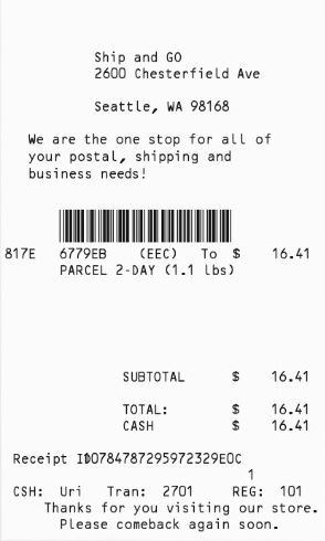 23-	Custom Shipping Store Receipt Template–Need Receipt
